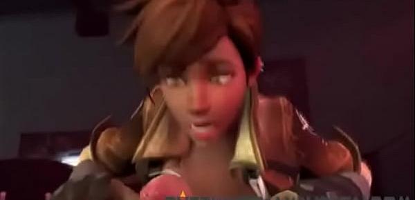  Overwatch hentai Tracer suck and fuck